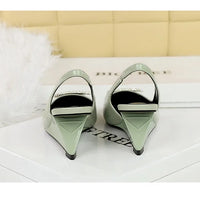 Spring Candy Fashion Pointed Toe Women Pumps Sling back Wedges High Heels Party Prom Mules Shoes