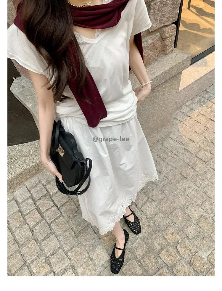 Round Toe Mary Jane Shoes Leather Grape Pattern Retro Style Hollow Weave Upper Low Heel Slip-On Retro Flats