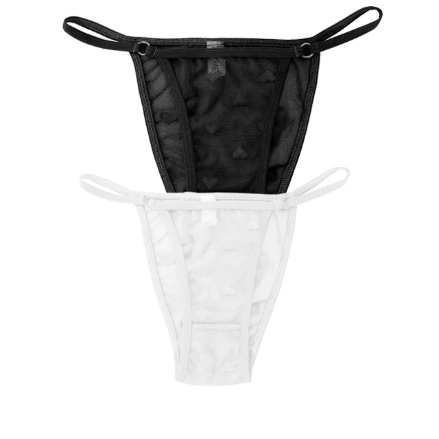 2PC Lace Thongs Panties Women Underwear Sexy Thongs Woman Low Waist Solid Underwear Seamless Female Underpants Lingerie