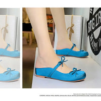 Ladies Slippers Bowknot Silks Satins Women Shoes Round Head Women Sandals Summer Shoes Women Slippers