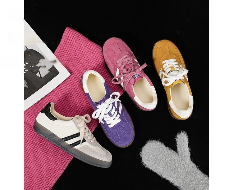 Women Tennis Sneakers Flats Ladies Fashion Lace-up Vulcanized Shoes Spring Autumn Woman Outdoor Trainers Footwear