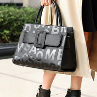 Bags for Women Trend Large-capacity Tote Bag, High Quality PU Leather Women's Retro Fashion Letter Handbag, Shoulder Bag