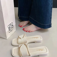 Soft Sole Flat Sandals for Women Outdoor Trendy Strappy Flip Flops Summer Beach Non-Slip Casual Shoes