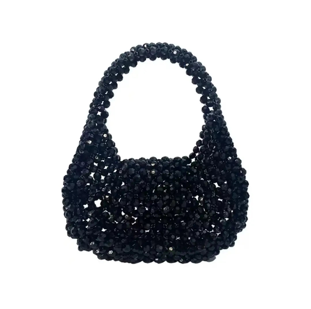 New Light Luxury and High-End Hand-Beaded Mini Bead Bag Shiny Portable Banquet Bag - Natalia Home Fashion