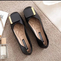 Flat Shoes Women New Fashion Square Breathable Casual Black Comfortable Work Shoes Soft Women's Loafers Shoes