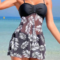 Short Dress Tankini With Shorts Swimsuit Women Swimwear Female Padded Printed Bathing Swim Suit Swimming Beachwear Summer