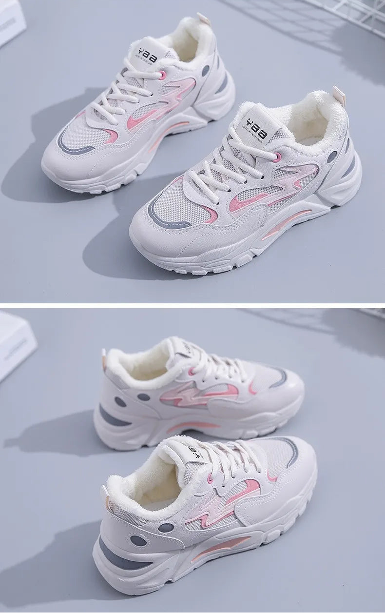 Women's Casual Breathable Leather Sneakers Versatile Flat Heel Shock Absorption Comfortable and Fashionable Shoes