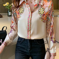 Elegant office and casual ladies shirts Fashion printed Women Blouses Long sleeve Tops