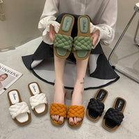 Fashionable PVC Women Slippers Anti-Slip Woven Women Flat Slippers Open Toe Women Dance Shoes Summer Season Slippers - Natalia Home Fashion