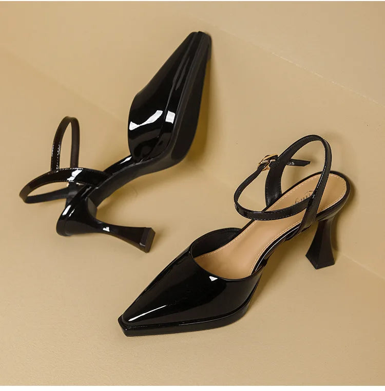 High Heels Sandals Women Fashion Solid Color Heels Sandals Pointed Toe Stiletto Ladies Commuting Single Shoes