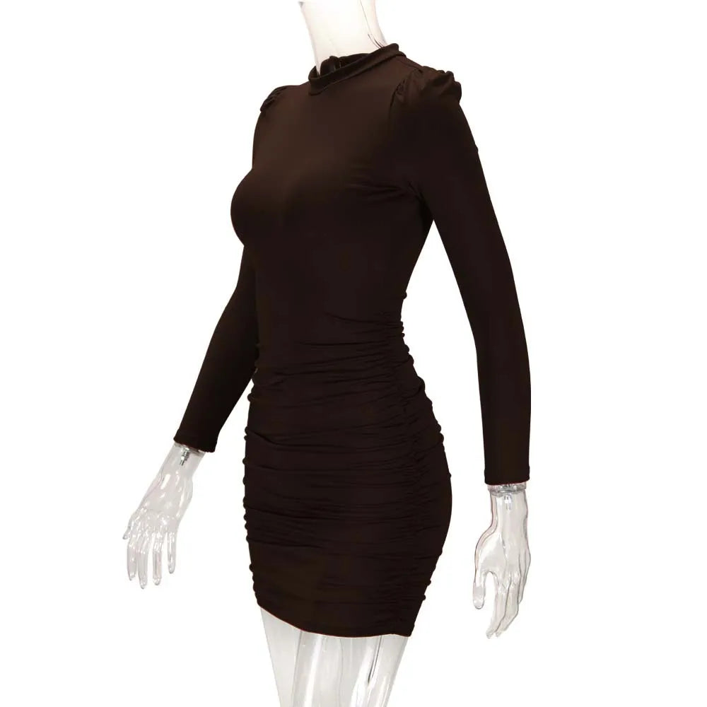 Sexy Slim-fitting Long-sleeved Dress, Bubble-sleeved Medium and Long Women's Bodycon Dresses Plus Size 9XL 8XL 7XL 6XL XXXXXL