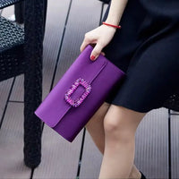 Luxury Satin Clutch Purse For Wedding Party Banquet Women's Handbag Crystal Shiny Rhinestone Diamond Evening Bag Shoulder Bag