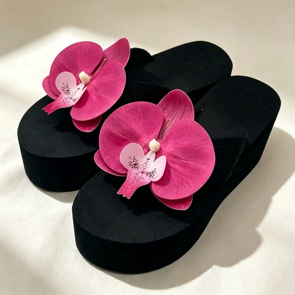 Floral Thick Bottom Sandals Women's Summer Outdoor EVA Buckle Foot Slippers Anti-Slip Heightening Beach Shoes Fashionable Thong Natalia Home Fashion    Natalia Home Fashion