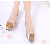Light Metal buckle roll-up flats ladies shoes cozy moccasins sequined cloth foldable ballet flats