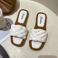 Fashionable PVC Women Slippers Anti-Slip Woven Women Flat Slippers Open Toe Women Dance Shoes Summer Season Slippers - Natalia Home Fashion