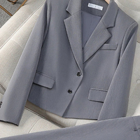 Fashion Office Half Skirt Set for Women Slim Fit Long Sleeved Single Row Two Button Half Skirt Two Piece Set