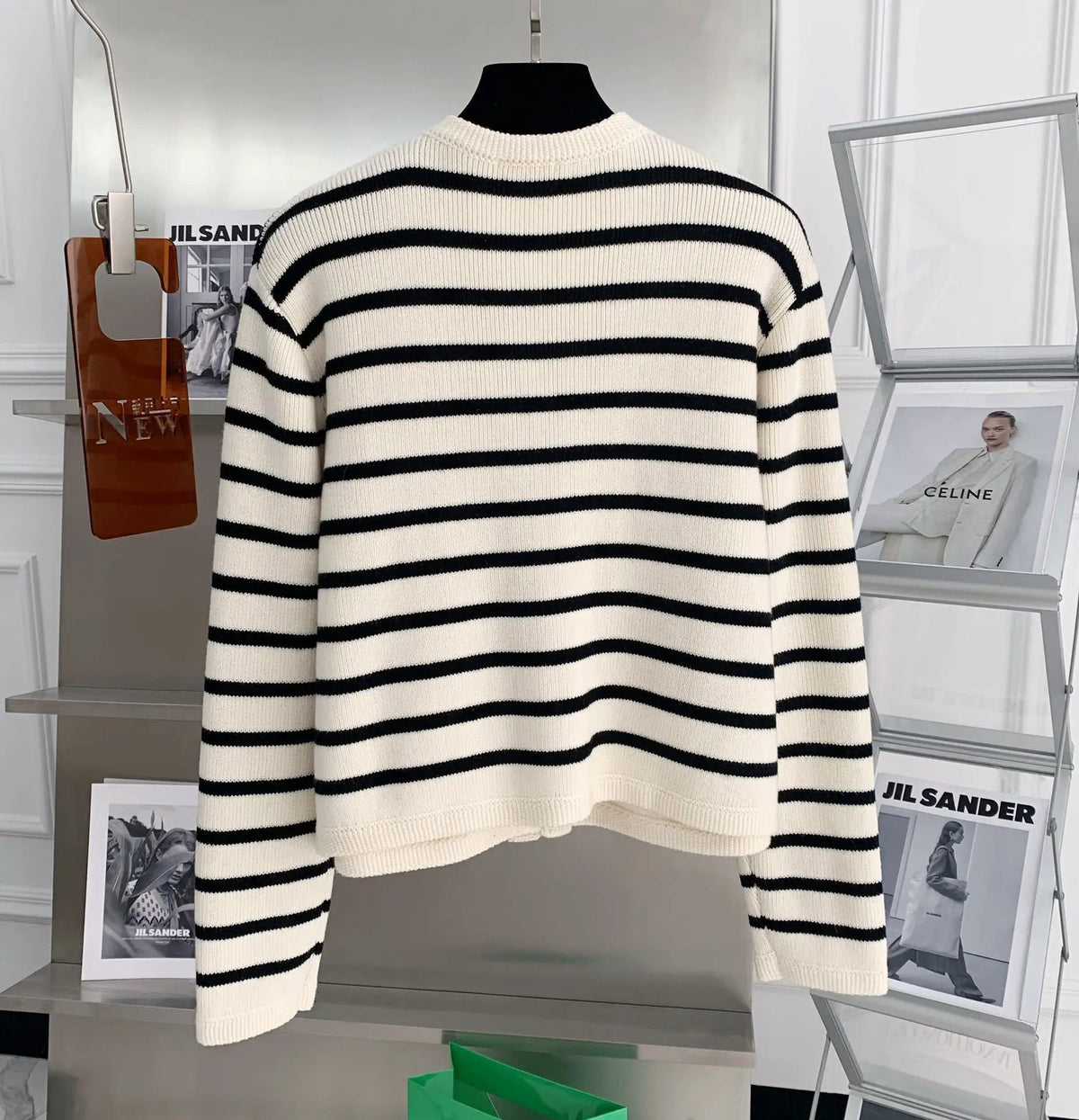 Chic Striped O Neck Sweaters Women Autumn Winter Korean Fashion Long Sleeve Knitwear Coats Single Breasted Knitted Cardigans Natalia Home Fashion    Natalia Home Fashion