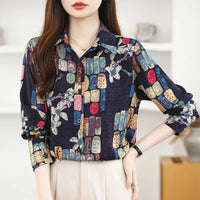 Fashion Women's Casual Shirt Tops Loose Long Sleeve Blouse