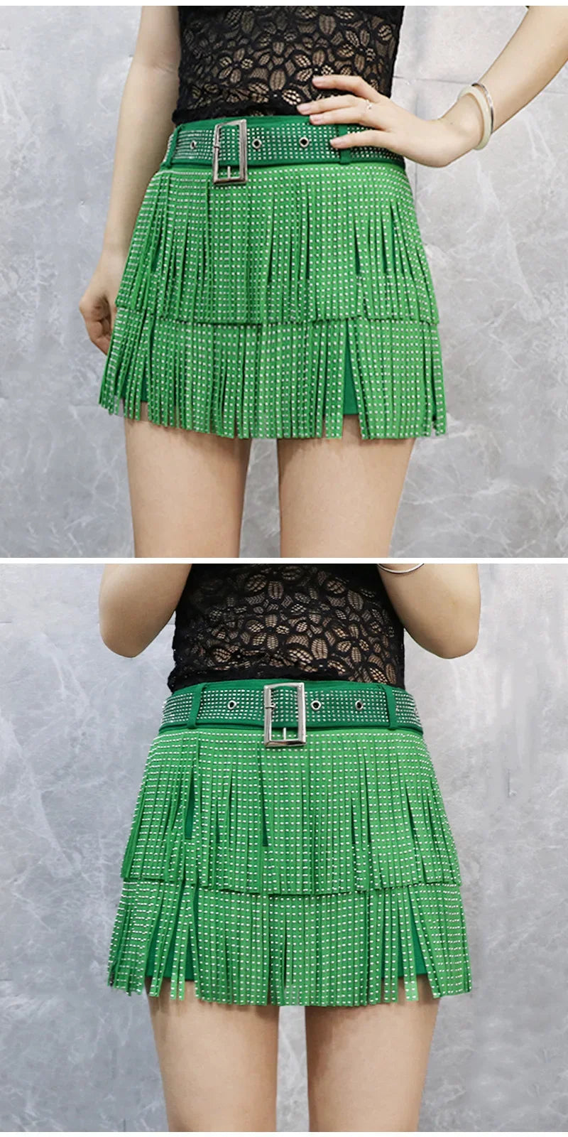 Tassel Short Shorts Women's Diamond Embellished Mid-Waist Dance Denim Hot Pants Outerwear Fashionable Korean Style Sexy
