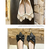 Soft Bottom Flat Casual Women's Shoes Butterfly Knot Slip-On Simple Design Shoes  Synthetic Leather