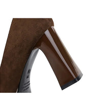 Chunky Block Heels Women Pumps Bow Decoration High Heels Square Headed Platform High Heels Suede Ladies Shoes