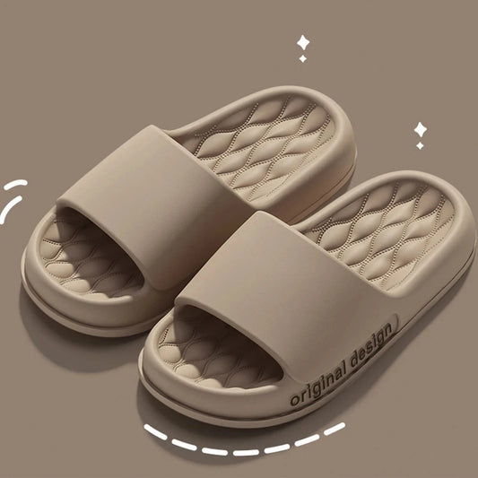 Women Letter Slippers Fashion Soft Cloud Slippers Casual Beach Slippers Shower Bathroom Shoes Non-slip House Slippers