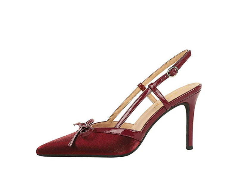 Bow Slim Heels High-End Women's Without Being Tired From Behind The Feet And Tripping Women's Singles Shoes