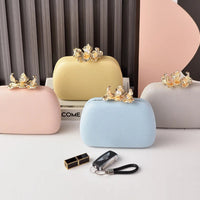 Dinner Bag Women Fashion Flower Buckle Handbag Wedding Bride Evening Bags Girls Cute Party Clutch Bag Shoulder Bags