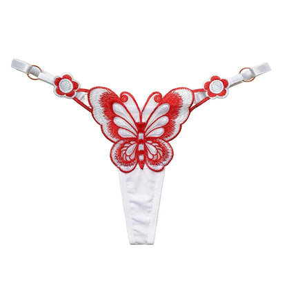 Sexy Lace Thong Women Butterfly Low Waist Panties G strings Transparent Mesh Briefs Adjustable Waist Panties Natalia Home Fashion    Natalia Home Fashion