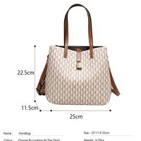 Premium Versatile Leather Crossbody Bag Ladies Large Capacity Daily Commuter Tote Bag Letter Print Design Ladies Fashio