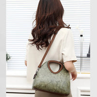 Vintage Genuine Leather Women's Bag Crossbody Shoulder Bag Fashion Large Capacity Handbag Tote Bag