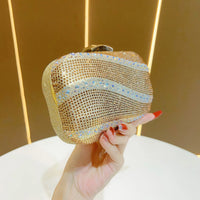 Luxury Rhinestone Clutch Bag for Women Elegant Evening Purse Fashion Crystal-Encrusted Handbag Party Shoulder Bags