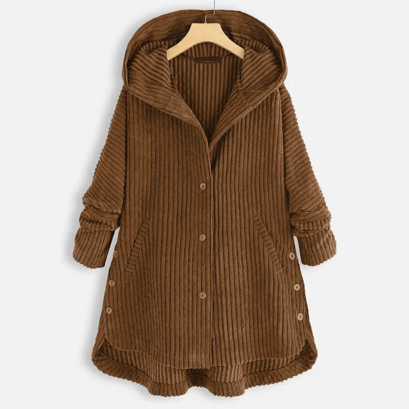 Fashionable Casual Cotton Jacket Women's Coat Hooded Corduroy Women's Clothing Hoodie Sweatshirt - Natalia Home Fashion