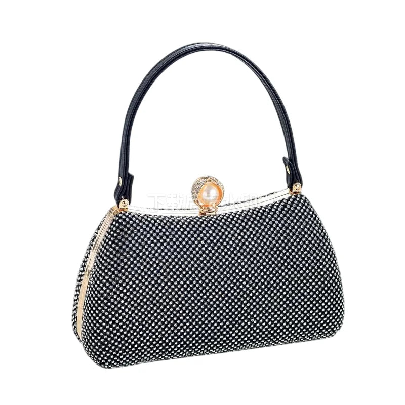 Stylish Simple Sparkling Full Diamond Handbag Temperament Shoulder Sparkling Diamond Crossbody - Simple Yet Stylish Banquet Bag