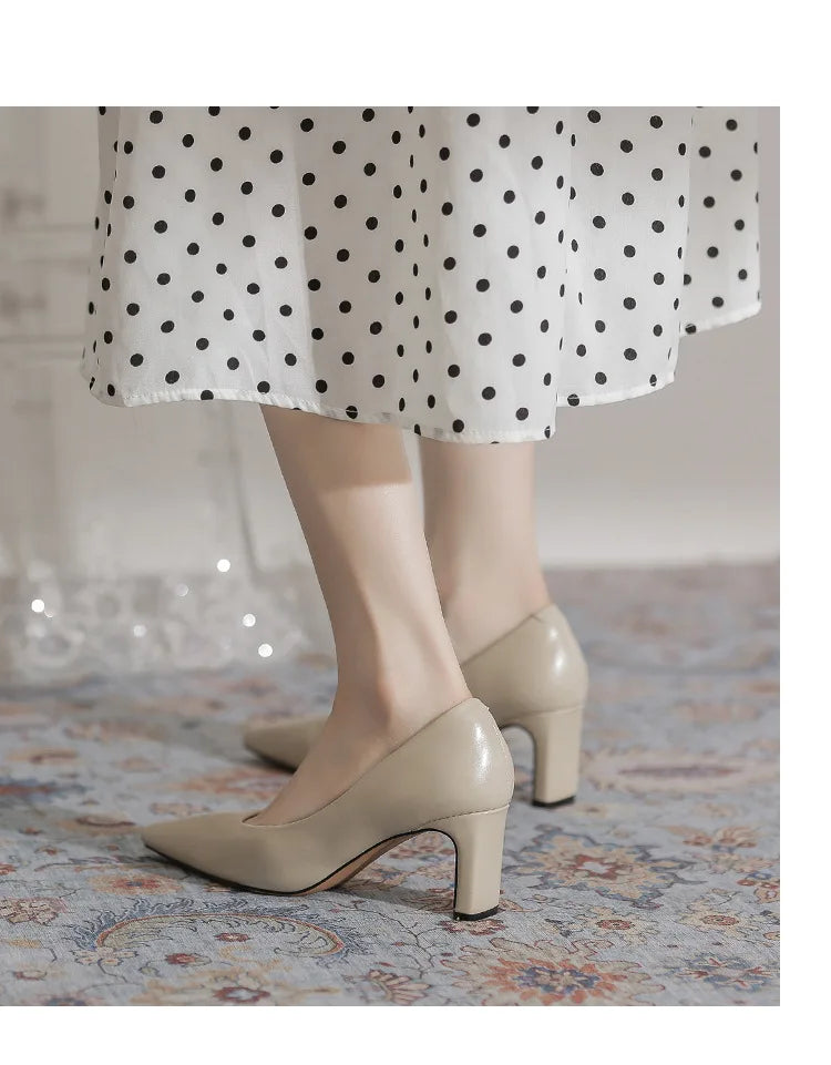 Fashion Patent Leather Women's Pumps Square Toe Stripper Elegant Party Vintage Spring Ladies Shoes