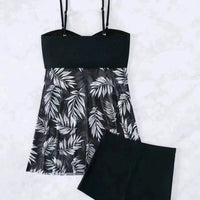 Short Dress Tankini With Shorts Swimsuit Women Swimwear Female Padded Printed Bathing Swim Suit Swimming Beachwear Summer