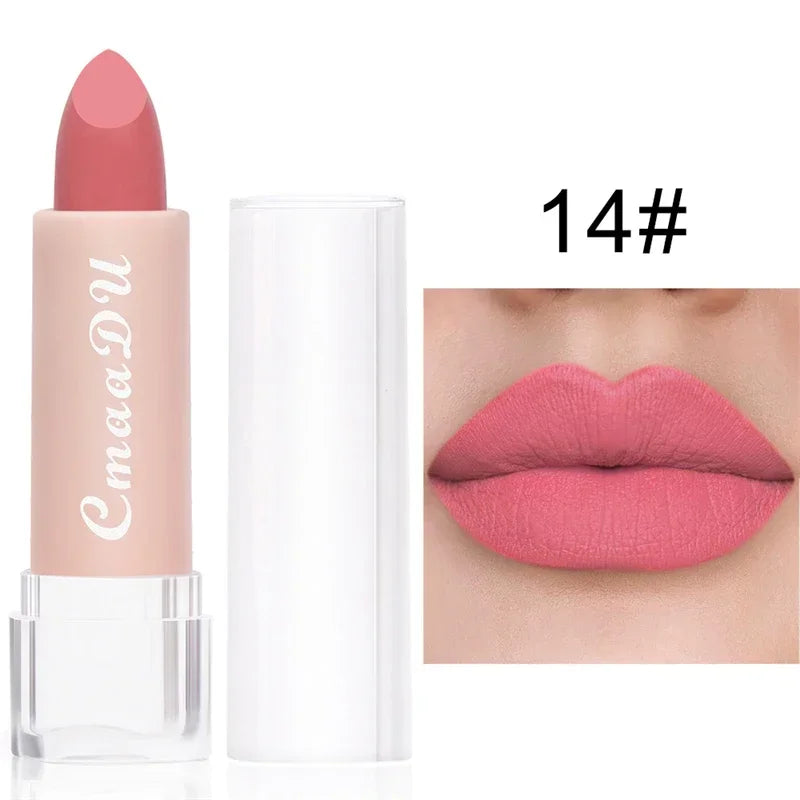 Woman Sexy 15Colors Velvet Matte Lipstick Lip gloss Tint for Lips Long Lasting Waterproof Non-stick Cup Lip Cosmetics Lip Make Up