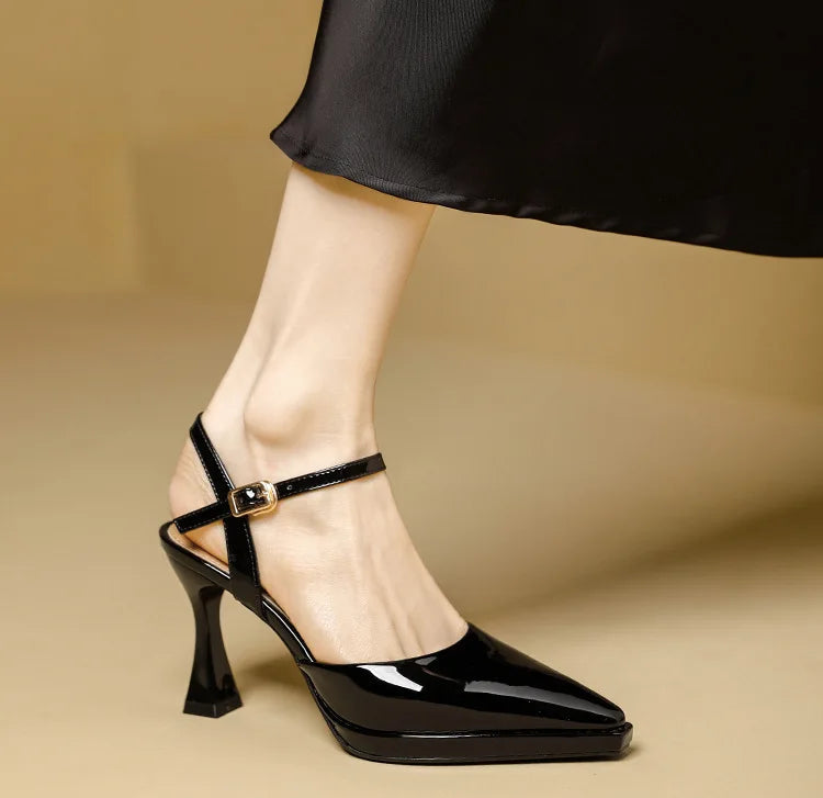 High Heels Sandals Women Fashion Solid Color Heels Sandals Pointed Toe Stiletto Ladies Commuting Single Shoes