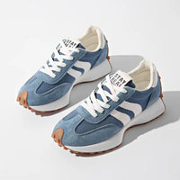 Retro Platform Women's Sneakers Summer Casual Patchwork Leather Sneakers Women's Outdoor Casual Comfort Shoes