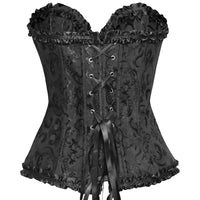 Women Corset Tops Bustier Overbust Floral Lace Tie-Up Strapless Tube Tops Vintage Court Gown Lingerie Bodyshaper Tops Natalia Home Fashion    Natalia Home Fashion