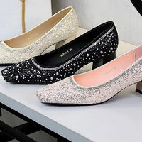 Fashion String Bead Pumps Women Elegant Ladies Party Shoes