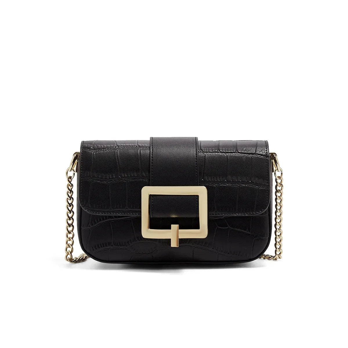 Luxury Two-Layer Cow Leather Handbag Women's Trendy Chain Crossbody Phone Bag Single Shoulder Bag Neutral Minimalist Style