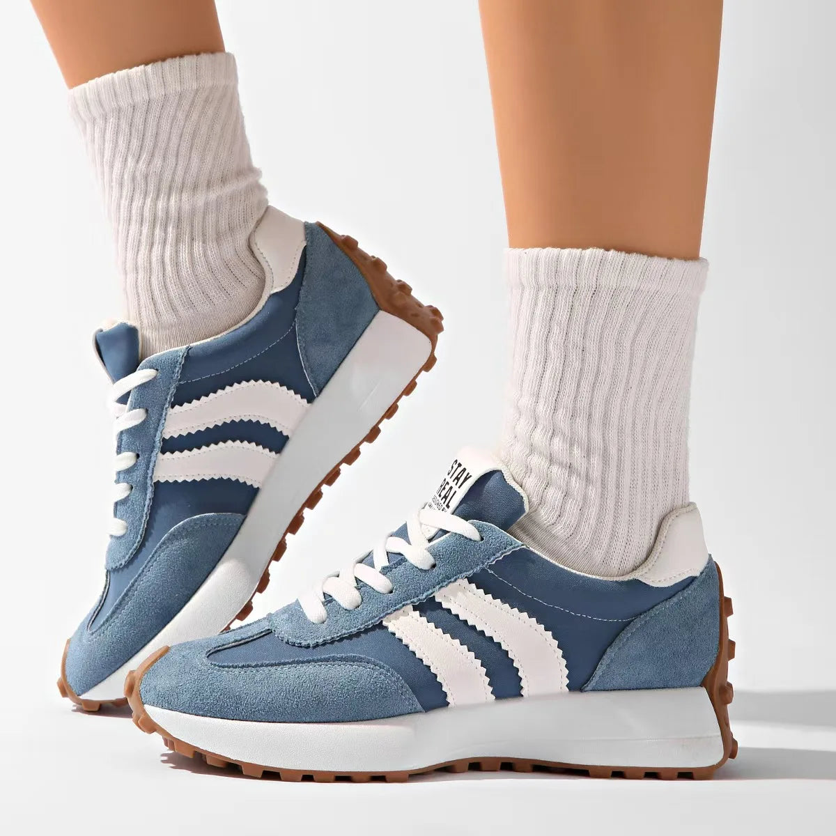 Retro Platform Women's Sneakers Summer Casual Patchwork Leather Sneakers Women's Outdoor Casual Comfort Shoes