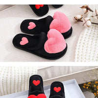 Warm Cotton Slippers Women's Cartoon Peach Heart Design Floor Anti-slip Home Slippers For girls - Natalia Home Fashion
