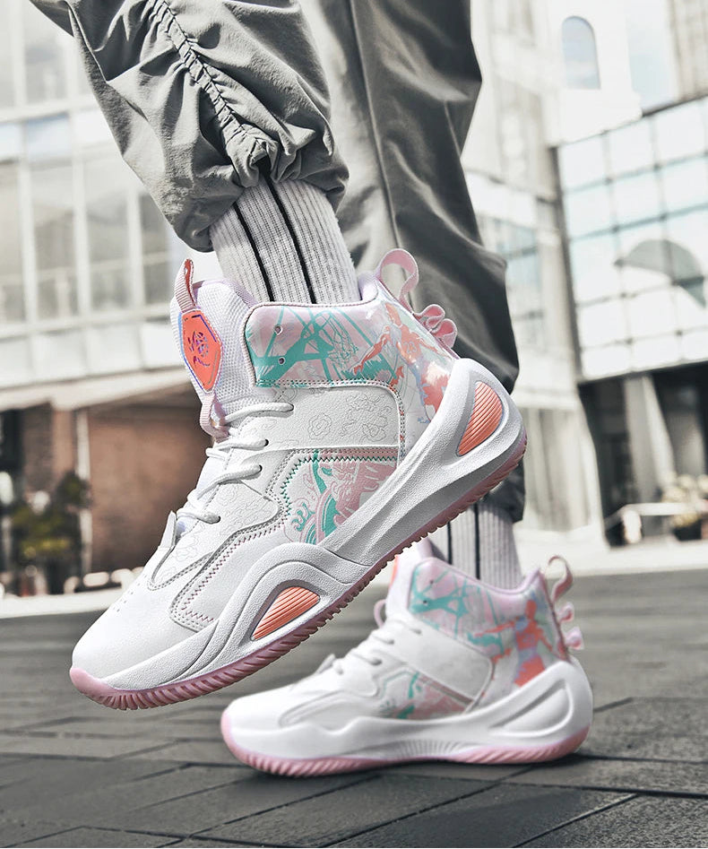 Professional Basketball Shoes Women Anti Slip Cushioning Wear Resistant Breathable Sneakers Outdoor Training Teen Athletic Shoes