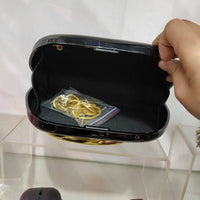 Elegant Metallic Stylish Women Box Purse Clutch Bag Evening Purse