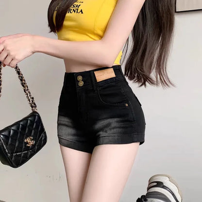 High Waist Distressed Slim Straight Jeans Short Shorts Hot Pants Spicy Girl Summer Fashion Women's Clothing