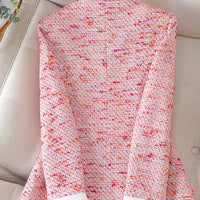 Fashion Red Plaid Ladies Blazer Jacket Women Long Sleeve Single Breasted Female Casual Coat