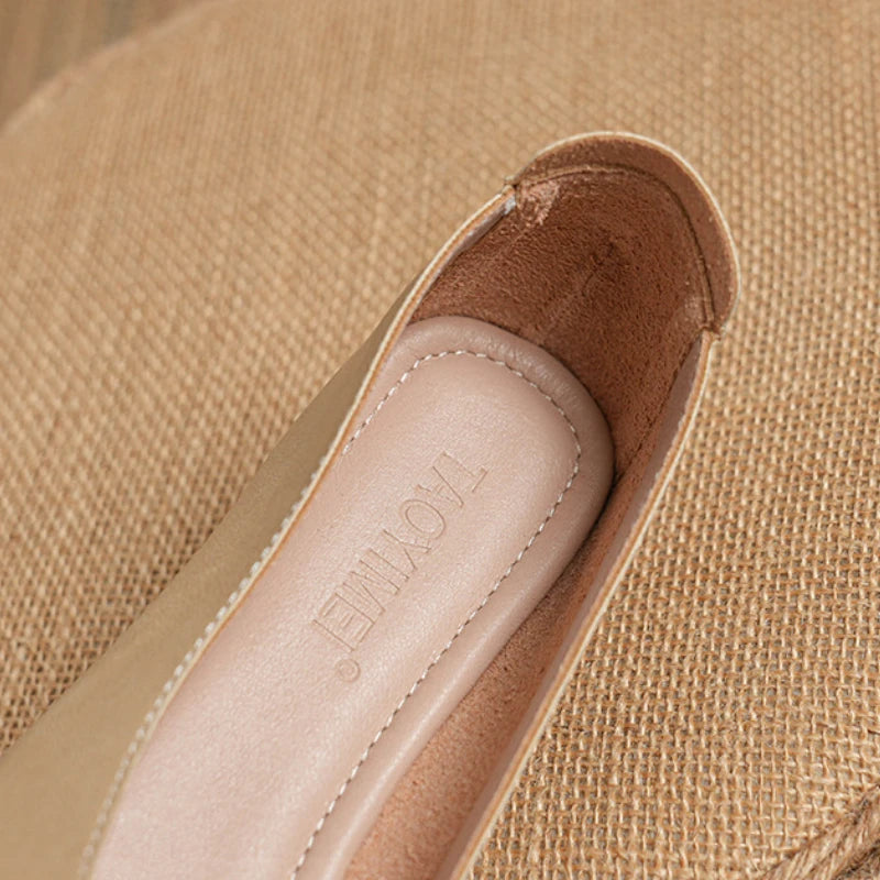 Shoes for Women Retro Ladies Flats Slip on Shoes Loafers Square Toe Shallow Mouth Women Casual Footwear Lightweight