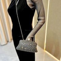 Women's Bags Women's Shiny Rhinestone Dinner Bags Can Be Matched With Dress Clutch Bags Fashion Temperament Elegant Clutch Bag